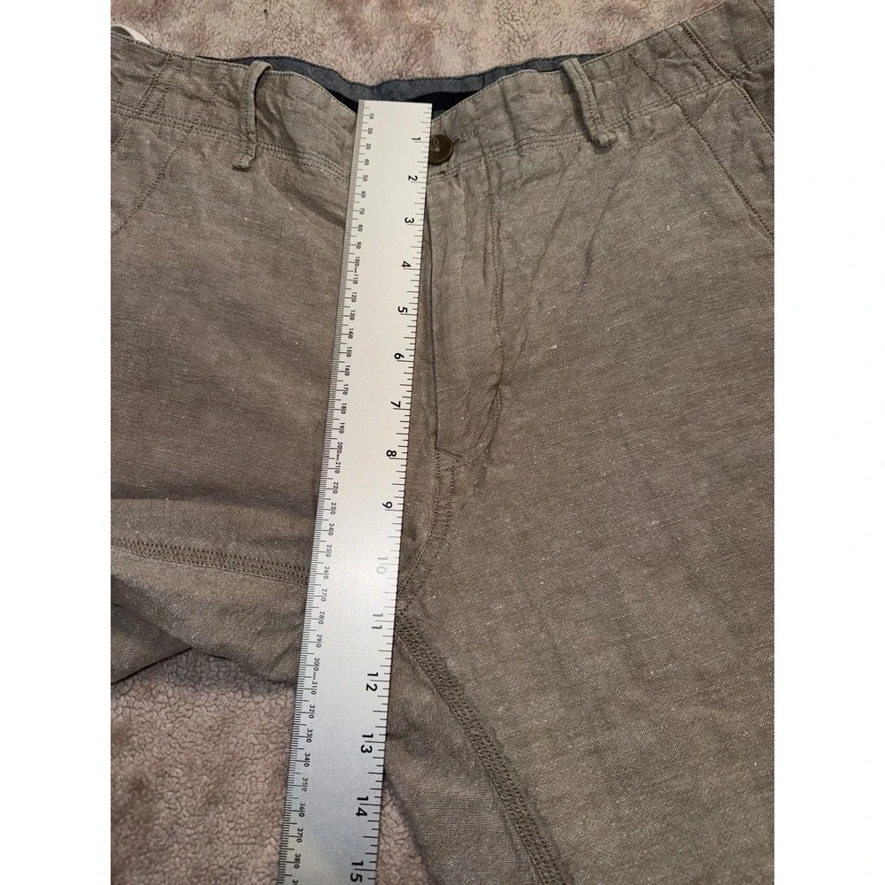Banana Republic Men's Straight Fit 34x34 Cotton Linen Blend Taupe Drawstring
